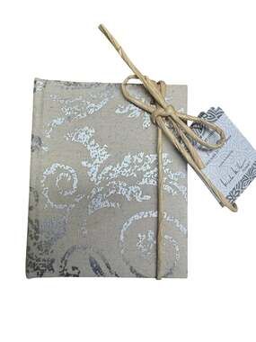 Nicole Miller Home Photo Albums Set of 2 Linen Silver Floral 4x6 New w/ Tags